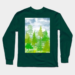 Green forest and blue sky Long Sleeve T-Shirt